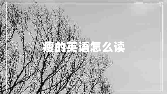 瘦的英語怎么讀