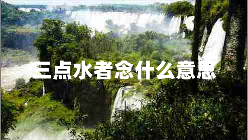 三點水者念什么意思
