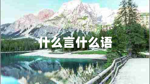 什么言什么語
