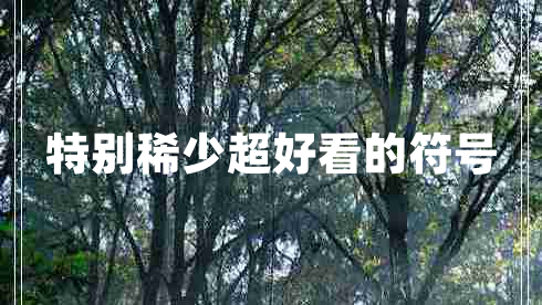 特別稀少超好看的符號(hào)
