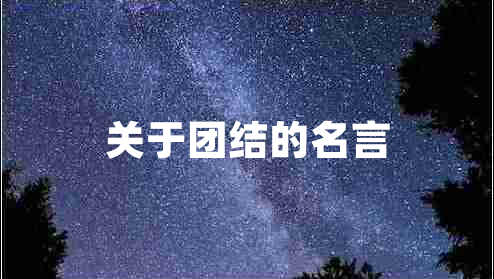 關(guān)于團(tuán)結(jié)的名言