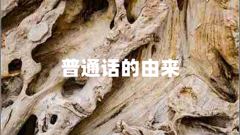 普通話的由來(lái)