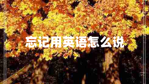 忘記用英語怎么說