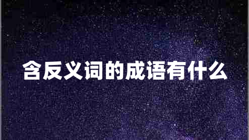 含反義詞的成語有什么