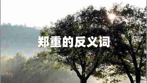 鄭重的反義詞