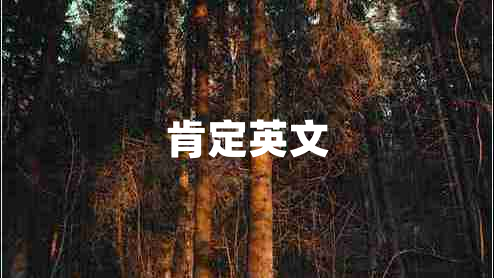 肯定英文
