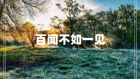 百聞不如一見
