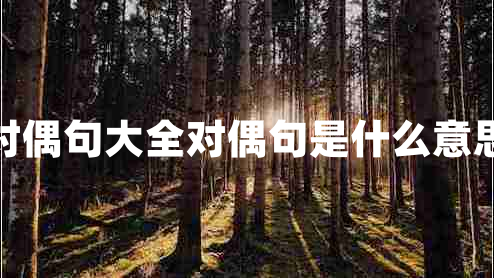 對(duì)偶句大全對(duì)偶句是什么意思