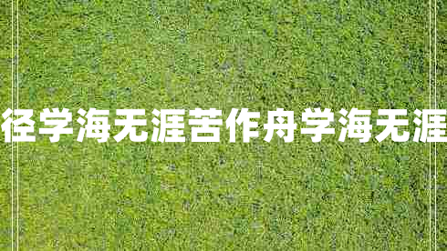 書山有路勤為徑學(xué)海無涯苦作舟學(xué)海無涯苦作舟的意思