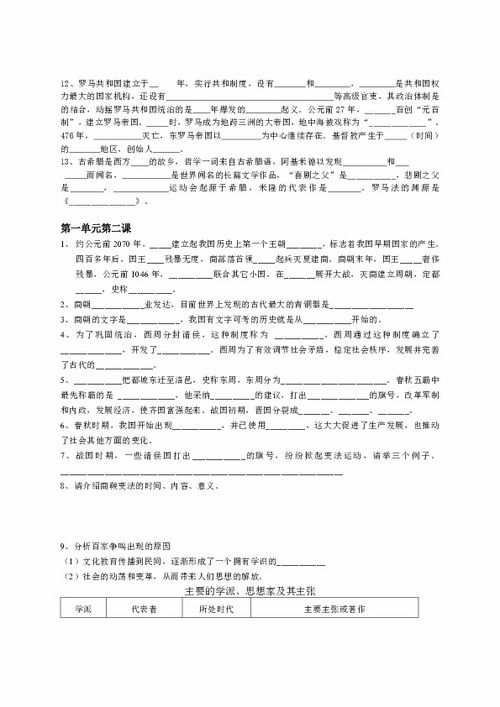 八上社會基礎知識填空及答案