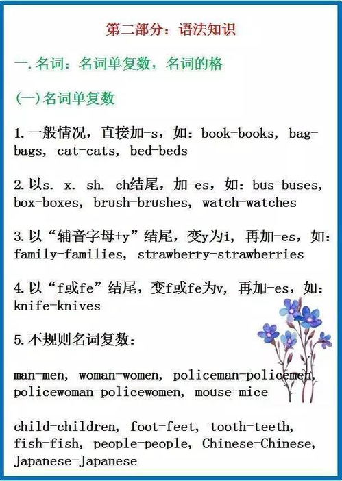 小學(xué)英語(yǔ)基礎(chǔ)知識(shí)大全識(shí)