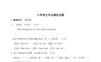 小學(xué)語文畢業(yè)基礎(chǔ)知識(shí)試題及答案