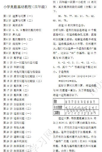 小學(xué)奧數(shù)四級(jí)基礎(chǔ)知識(shí)