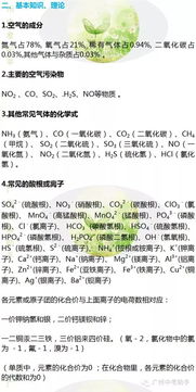 化學基礎知識必備大全初中
