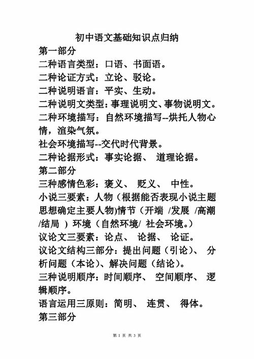 語文基礎(chǔ)知識點總結(jié)歸納