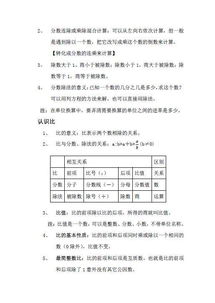 蘇教版六級數(shù)學上冊基礎(chǔ)知識